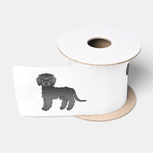 Zwarte Mini Goldendoodle Schattige Cartoon Honden Lint