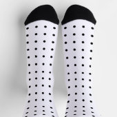 Zwarte Mini Polka Dots op White Sokken (Top)