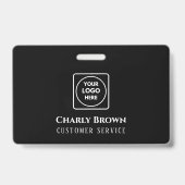 Zwarte minimalistische badge | Aangepaste personee (Achterkant)