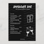 Zwarte Minimalistische Bar Drank Menu (Voorkant)
