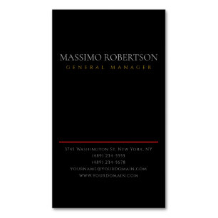 Zwarte Minimalistische Eenvoudige Moderne Magnetisch Visitekaartje