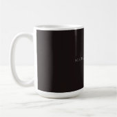 Zwarte minimalistische eigen naam koffiemok (Links)