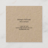 Zwarte minimalistische Elegant aangepaste QR-code Vierkante Visitekaartje (Achterkant)