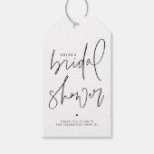 Zwarte Minimalistische Handgeschreven Script Bruid Cadeaulabel (Voorkant)