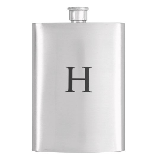 Zwarte Minimalistische Moderne Elegante Monogram Flacon (Voorkant)