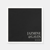 Zwarte minimalistische moderne gepersonaliseerde b servet (Voorkant)