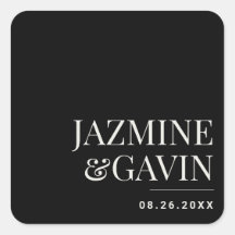 Zwarte minimalistische moderne gepersonaliseerde b