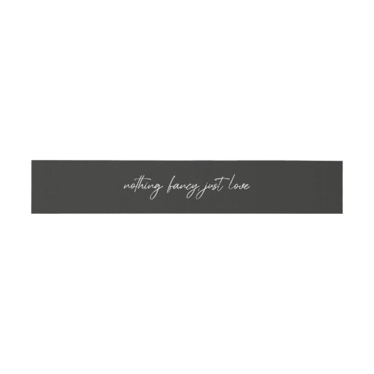 Zwarte minimalistische moderne legante bruiloft uitnodigingen wikkel (Vlak)