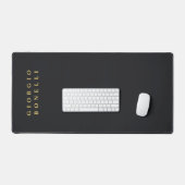 Zwarte Minimalistische Persoonlijke Moderne Bureaumat (Keyboard & Muis)