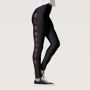 Zwarte Minnesota State Lady Slipper Bloem Leggings