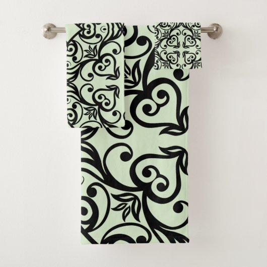 ZWARTE MINSTE ABSTRACTE STIJL BATHROOM TOWEL SET BAD HANDDOEK (Insitu)