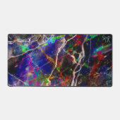 Zwarte Moderne Abstracte Marmeren Kleurrijke Neon  Bureaumat (Voorkant)