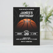 Zwarte moderne basketbal verjaardag  kaart (Staand voorkant)