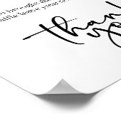 Zwarte Moderne Eenvoudige Script Baby Borrel Luier Poster (Hoek)