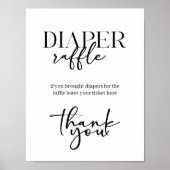 Zwarte Moderne Eenvoudige Script Baby Borrel Luier Poster (Voorkant)
