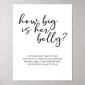 Zwarte Moderne Eenvoudige Script Baby Shower Spel Poster (Voorkant)