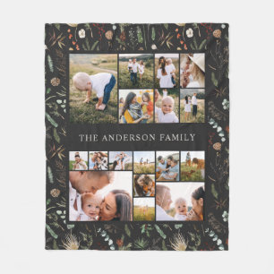 zwarte moderne elegant 17 foto botanische pampas fleece deken