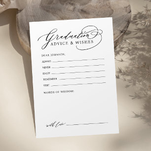 Zwarte moderne kalligrafie afstudeeradvies & wense advieskaart