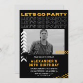 Zwarte Moderne Mannen Foto 36e verjaardag Kaart (Voorkant / Achterkant)