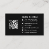 Zwarte Moderne Minimalistische Professionele Logo  Visitekaartje (Achterkant)