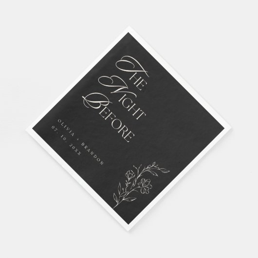 Zwarte Moderne Nacht Voor Proefavond Diners Bruilo Servet (Hoek)