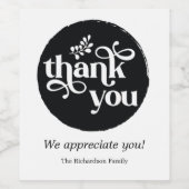 Zwarte moderne persoonlijke bestelbon - Hartelijk Wijn Etiket (Enkel label)