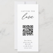 Zwarte moderne QR-code bruiloft bedankkaart (Achterkant)