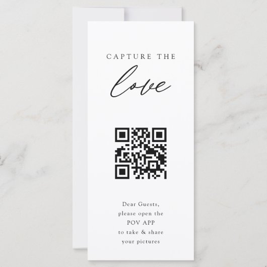 Zwarte moderne QR-code bruiloft bedankkaart (Achterkant)
