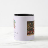 Zwarte moderne script Kerst foto mok (Midden)
