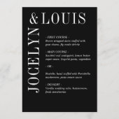 Zwarte Moderne Trouw Menu (Voorkant)