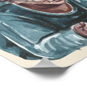 Zwarte moeder en dochter lezen samen muurkunst poster (Hoek)