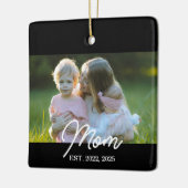 Zwarte Moeder Established Script Foto Keramisch Ornament (Links)