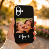 Zwarte Moeder Gevestigde Script Foto Case-Mate iPhone Case