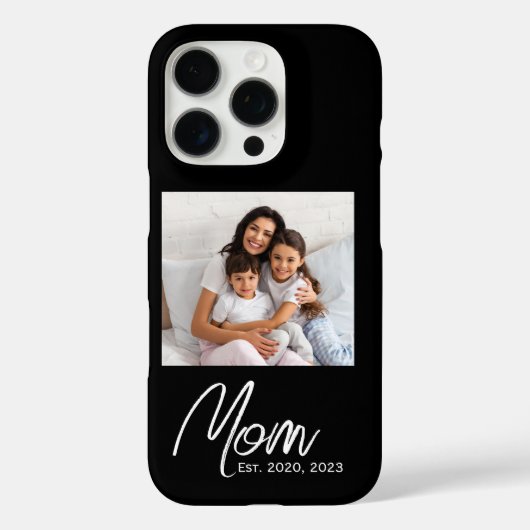 Zwarte Moeder Gevestigde Script Foto Case-Mate iPhone Case (Achterkant)