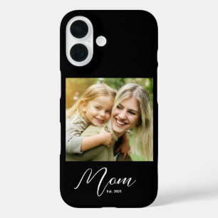 Zwarte Moeder Vastgestelde Script Foto Hoes-Case-M iPhone 16 Hoesje