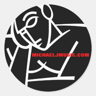 Zwarte "Mofo-Guy"-sticker Ronde Sticker