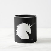 Zwarte Mok "White Unicorn Sigil" (Midden)