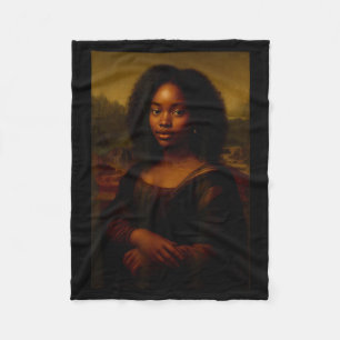 Zwarte Mona Lisa Afro Afrikaanse Melanine Zwarte G Fleece Deken