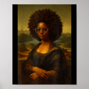Zwarte Mona Lisa Afro Afro-Amerikaans Zwarte Gesch Poster