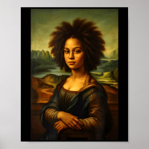 Zwarte Mona Lisa Afro Afro-Amerikaans Zwarte Gesch Poster