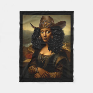 Zwarte Mona Lisa Afro-Amerikaanse Zwarte Geschiede Fleece Deken