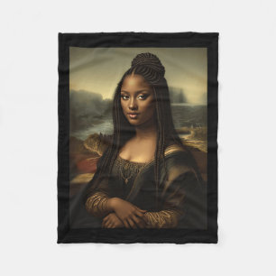 Zwarte Mona Lisa Afro-Amerikaanse zwarte geschiede Fleece Deken