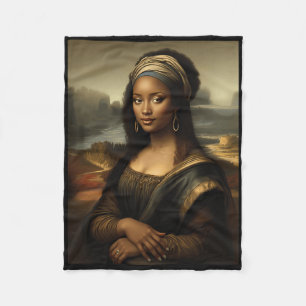 Zwarte Mona Lisa Afro-Amerikaanse Zwarte Geschiede Fleece Deken