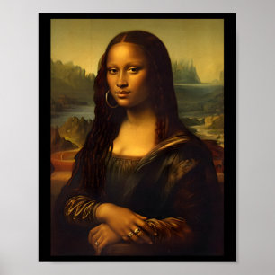 Zwarte Mona Lisa Afro-Amerikaanse Zwarte Geschiede Poster