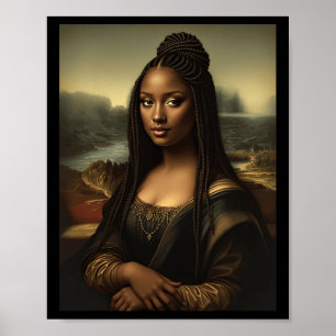 Zwarte Mona Lisa Afro-Amerikaanse Zwarte Geschiede Poster