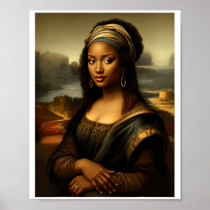 Zwarte Mona Lisa Afro-Amerikaanse Zwarte Geschiede Poster