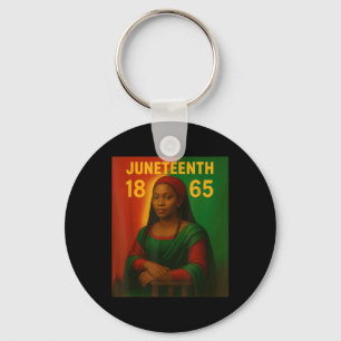 Zwarte Mona Lisa Graphic Afro-Amerikaanse juni Sleutelhanger
