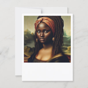 Zwarte Mona Lisa opnieuw ingebeelde kunstprint - A Briefkaart