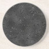 Zwarte monochromatische achtergrond van glitterij zandsteen onderzetter (Voorkant)