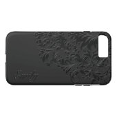 Zwarte monochromatische Floral Lace Case-Mate iPhone Case (Achterkant (Horizontaal))